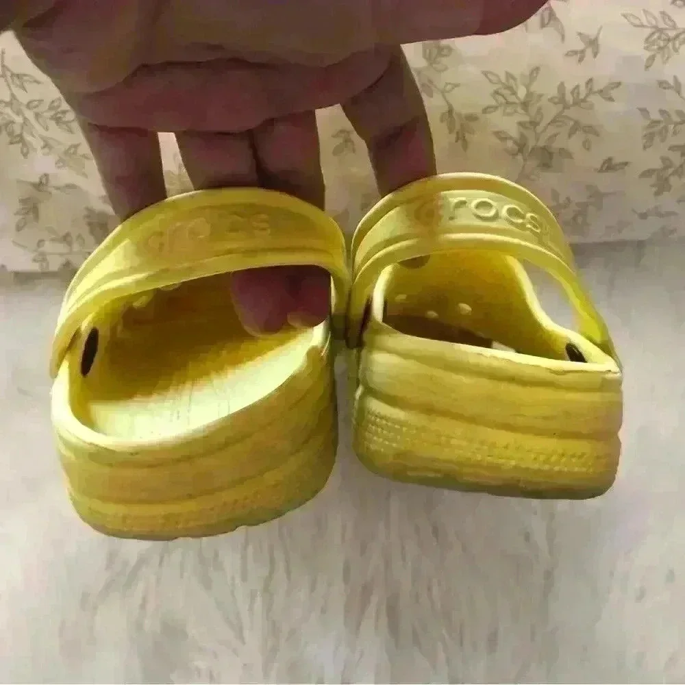 CROCS yellow basic slipons Youth 1-3